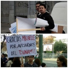 Denuncian con fotografías repartija de carteles I para atacar a Bachelet en Valparaíso