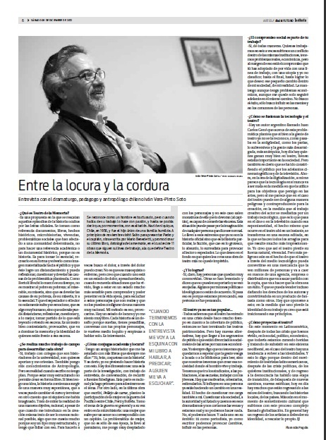 Entre la locura y la cordura: Entrevista con el dramaturgo, pedagogo y antropólogo chileno Iván Vera-Pinto Soto