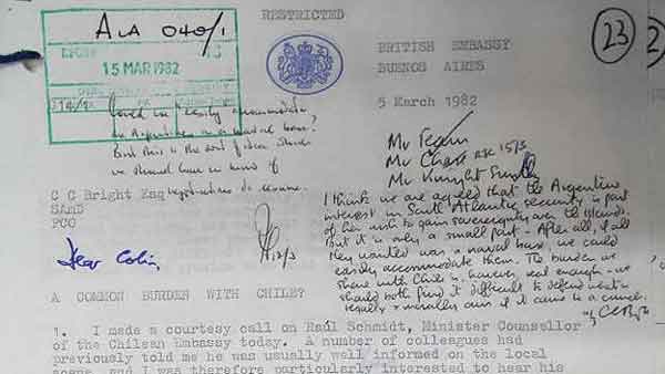Los Papeles Secretos que Prueban Complicidad de la Dictadura con los Británicos en Guerra de Las Malvinas