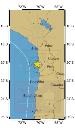 Fuerte sismo con epicentro en el mar y de 5.7 grados  alarmó a los iquiqueños