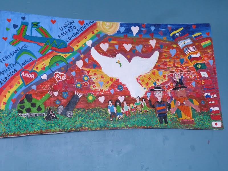 Niños de la Escuela Croacia transmiten su creatividad mediante gran pintura al óleo