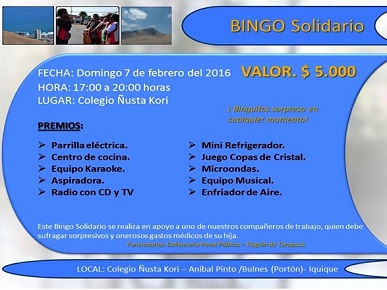 Bingo solidario por pequeña de 7 años que padece de delicado cuadro de salud