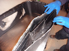 Electricista viajaba con maletas especialmente modificadas para transportar droga