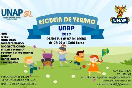 UNAP realizará Escuela de Verano 2017 orientado a niños de entre 4 y 13 años