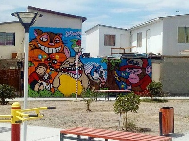 Niños y jóvenes de Pozo Almonte pintan su comuna en el marco del programa «Graff Educa»