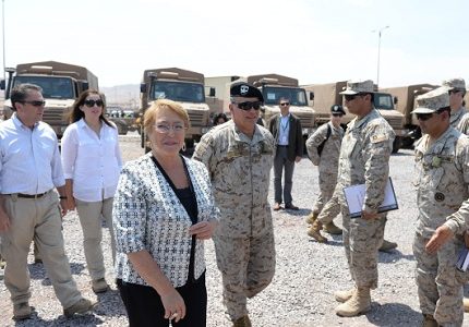 Presidenta Bachelet entrega nuevos vehículos para el Ejército, inversión de más de 79 millones de dólares