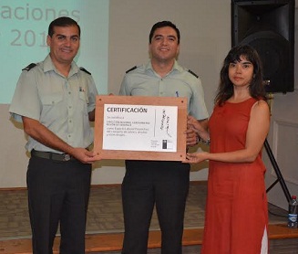 Tercera certificación al demostrar su eficiencia y calidad en el ámbito laboral recibió Gendarmería