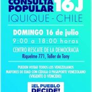 Convocan a venezolanos residentes en Tarapacá a participar en consulta popular