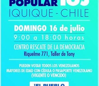 Convocan a venezolanos residentes en Tarapacá a participar en consulta popular