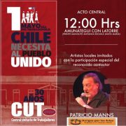 Destacado cantautor y escritor chileno, Patricio Manns estará en acto de la CUT por el Día Internacional de los Trabajadores