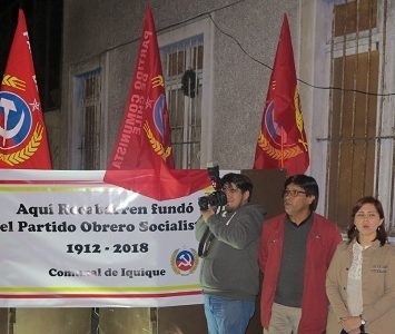 En Barros Arana 96, en el lugar donde se fundó el Partido Obrero Socialista, comunistas iniciaron festejos por sus 106 años