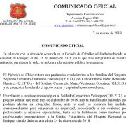 Que el mismo soldado Velásquez se ofreció para reemplazar a un compañero, consigna el Ejército en comunicado oficial