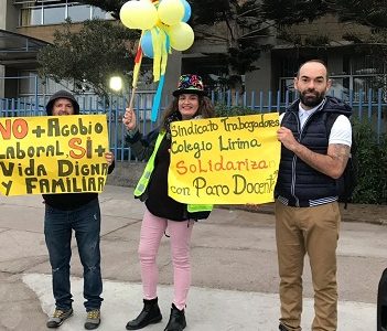Docentes del Colegio Lirima, adhirieron ahora a multitudinaria marcha convocada por el Colegio de Profesores