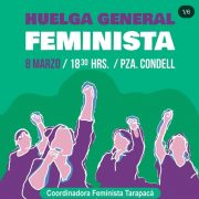En este #8M 2020 mujeres salen a las calles a luchar por sus derechos. En Plaza Condell, a ls 6 de la tarde se reúnen mujeres de Iquique y Alto Hospicio