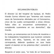 Confirman 6  funcionarios con covid positivo en Hospital de Iquique. Cinco de ellos cumplían funciones clínicas