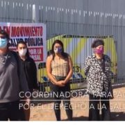 La Coordinadora por el Derecho a la Salud, realizó una intervención en afueras del Estadio «Tierra de Campeones»