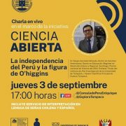 Sergio González presentará conferencia virtual sobre figura de O´Higgins en el Perú, en contexto del bicentenario