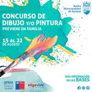 Municipalidad de Iquique y Senda Previene lanzan concurso de pintura para niños, niñas y adolescentes