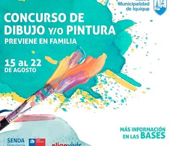 Municipalidad de Iquique y Senda Previene lanzan concurso de pintura para niños, niñas y adolescentes