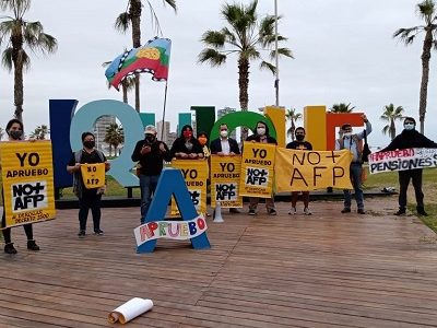 Esquinazo en letras de Iquique por un «Yo Apruebo Seguridad Social. NO MÁS AFP» convocado por organizaciones