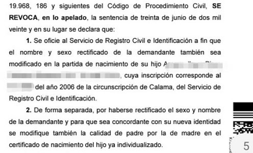 Corte ordena modificar certificado de nacimiento de hijo, permitiendo que padre sea reconocido como madre