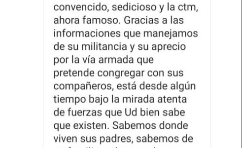 En la desesperación ridícula amenaza a periodista iquiqueño donde  ponen hasta el número de mesa en la que vota