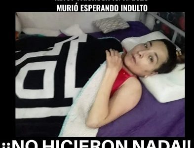 Dolor desgarrado por muerte en prisión de Keysy Vigoroux, presa política de la revuelta. Padecía de cáncer terminal y esperaba ser indultada
