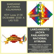 Realizan lanzamiento del JACH’A, el Parlamento Permanente del Pueblo Aymara, que se desarrollará durante enero y febrero del 2021