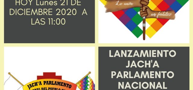 Realizan lanzamiento del JACH’A, el Parlamento Permanente del Pueblo Aymara, que se desarrollará durante enero y febrero del 2021