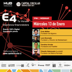 Invitación abierta a espacio «Experiencia Emprendedora», presentando diversos casos de emprendimientos