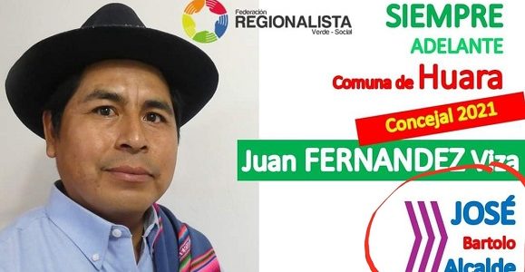 Huara: Candidato a concejal del Frente Regionalista respalda a José Bartolo de Chile Vamos, a la reelección como alcalde