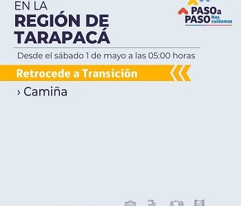 Camiña retrocede por primera vez a Transición.  Llaman a extremar medidas sanitarias y evitar las fiestas.