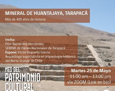 Convocan a Conversatorio “Mineral de Huantajaya, Tarapacá. Más de 400 años de historia”