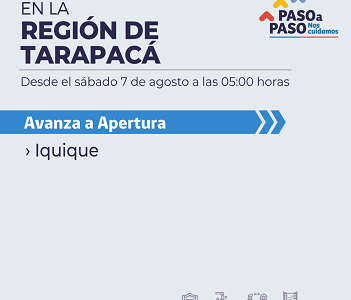 Iquique avanza a fase de Apertura en Plan Paso a Paso. Alto Hospicio y Huara se mantienen en Preparación.
