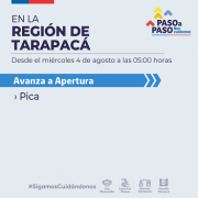 Con 89% de cobertura en vacunación, comuna de Pica avanza a fase de Apertura en Plan Paso a Paso