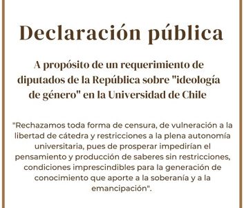 Ante requerimiento de Diputados Urruticoechea y Jürgensen U. de Chile rechaza intento de intervención en la Libertad de Cátedra en temas de género