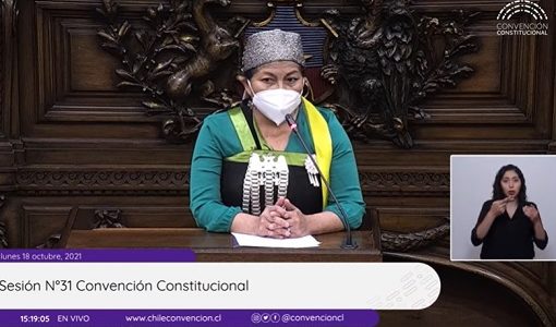 Este 18 de octubre partió segunda etapa de debate constitucional, para escribir la nueva Constitución, con . Acá el discurso de Elisa Loncón
