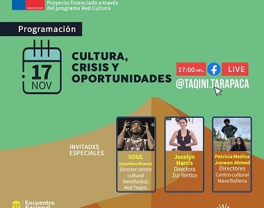 Red Taqini Tarapacá realizará primer “Encuentro ETC: Entre Todes Construimos”. Convoca a espacios y actores culturales a nivel nacional e internacional