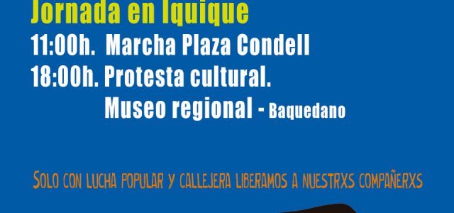 “Ni un día + en la cárcel”: Organizan marcha y encuentro artístico en apoyo a los presos políticos en Chile