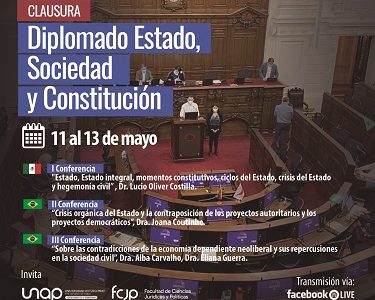 Con ciclo de conferencias se efectuará clausura de Diplomado Estado, Sociedad y Constitución