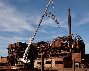 Celebran avances en Planta de Lixiviación de Santa Laura, con recambio e instalación de cerchas