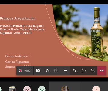 Prochile Tarapacá entrega asesoría comercial exportable a proyecto Vino del Desierto, tanto en fase de diagnóstico como en la comercialización