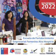 Emprendedoras de Alto Hospicio en capacitación en Escuela de Fortalecimiento Empresarial para facilitar trabajo independiente
