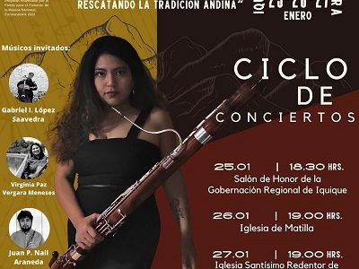 Fagotista aymara Tamara Cortés Araya ofrecerá tres conciertos en la Región, volviendo a las raíces mediante la interpretación del fagot