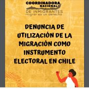 A no utilizar la migración como instrumento electoral, llama la Coordinadora Nacional de Inmigrantes de Chile