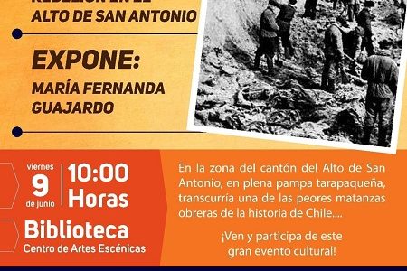 Programa de actividades en actos de Memoria por Masacre de Salitrera Coruña, en Pozo Almonte