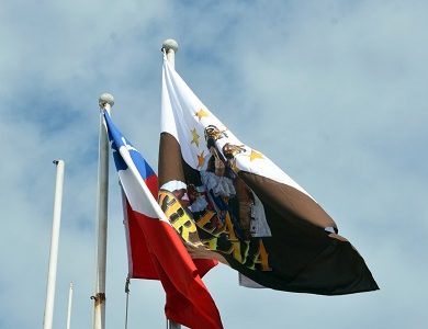 Bandera en honor a la Virgen del Carmen de La Tirana, se izó por segunda vez en el frontis del edificio del Gobierno Regional