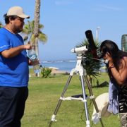 Observación solar gratuita en Cavancha, realizó  el proyecto FIC Astropatrimonio, a fin de promover el astroconocimiento