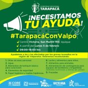 Gobierno de Tarapacá inicia campaña #TarapacáConValpo para ayudar a los afectados por los incendios en la región de Valparaíso