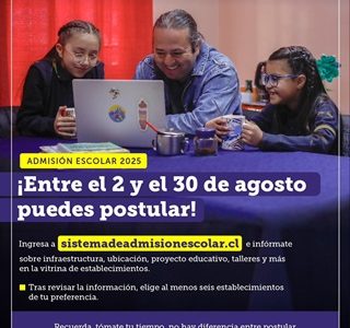 Comienzan las postulaciones a establecimientos educacionales a través del Sistema de Admisión Escolar. Será vía on line hasta el 30 de agosto